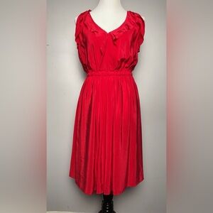 LOFT Vibrant Red Midi Dress